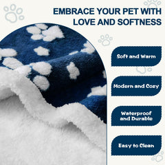 Yaning waterproof blanket on sofa shows reversible sherpa plush sides