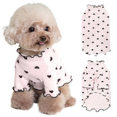 Yaopelky heart-print shirt in pink on a small dog for cool, stylish outings