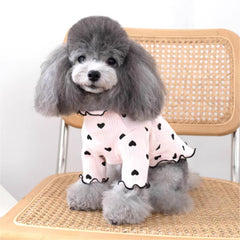 Yaopelky pink long-sleeve shirt on a cat demonstrating flexible fit