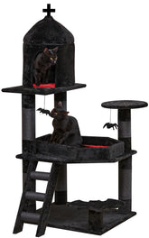 YARUOMY gothic cat tree 55inch, multipet play and stylish room centerpiece