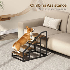 YATINEY dog stairs side angle shows compact footprint and room-friendly design
