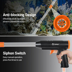 Yaubay 132GPH duckbill suction inlet scrapes glass dirt gently