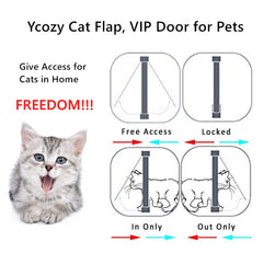 Ycozy XL cat door weather brush seal blocks wind and rain.
