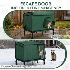 YDTOP heated cat house escape door offers quick escape and keeps cold air out