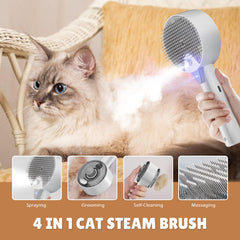 Yeahgo Cat Steam Brush side view held in hand for quick sessions
