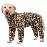 Yeapeeto dog winter coat leopard 2XL front view highlights warmth and mobility