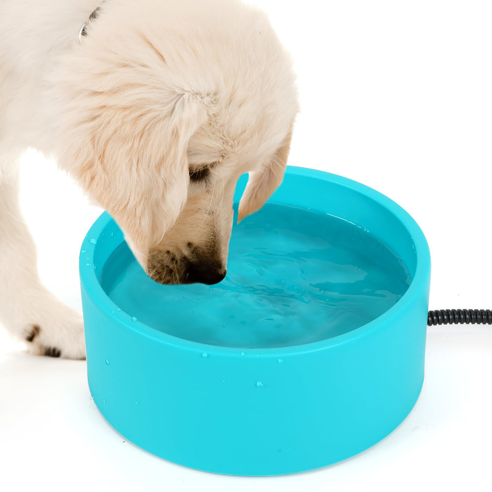 Yeatruojeet large heated water bowl outdoors keeps outdoor pets hydrated in freezing weather
