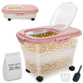 YECERCAN Airtight Pet Food Container front view shows space-saving, secure storage