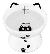 Yedio porcelain raised cat bowl with anti-slip band keeps water steady.