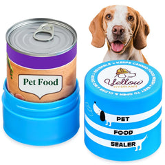 Yellow Hydrant airtight-seal closeup demonstrates freshness retention for dog meals