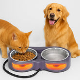 YEOLEH dual-bowl setup keeps food and water warm in cold weather