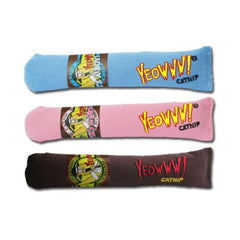 Yeowww! cigar 3 pack blue toy promotes playful catnip fun for curious cats