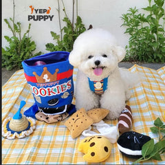 YEPPUPPY cookie squeaker feature adds extra play value during enrichment