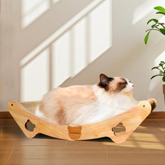 Yesibeike upgraded oak xl sisal-scratcher-bed central scratch and lounge space for indoor cats.