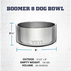 YETI Boomer 8 dishwasher-safe feature highlighted for quick post-meal cleaning