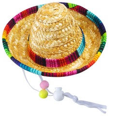 Yewong pet sombrero hat with straw weave adds fiesta flair to costumes