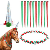 Yeyeplum spiral flower horn adds festive flair for holiday horse photos.