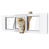 YGNNJY aluminum cat door window panel demonstrates tool-free installation for renters
