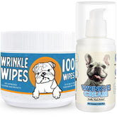 Yibesi Bulldog Wrinkle Wipes packaging highlights a gentle, all-in-one wash for folds.