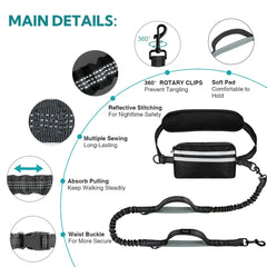 Yicostar dog waist belt with foam pad reduces torso strain during long walks.