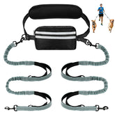 Yicostar hands free dog leash pouch assembly with dual bungee sections.