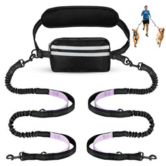 Yicostar hands-free dog leash pouch for two dogs boosts control during walks.