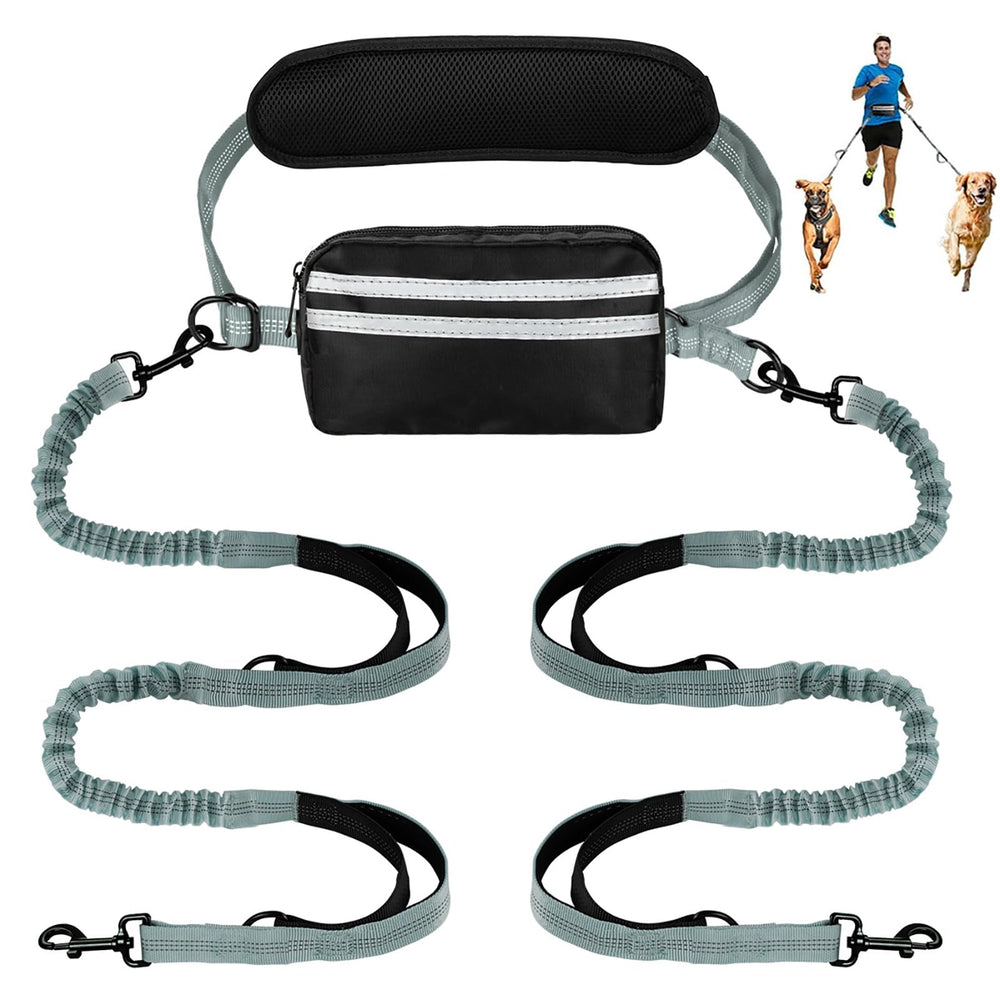 Yicostar hands free leash with pouch in use for hands-free walking