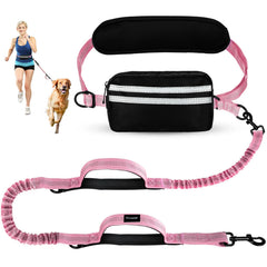 Yicostar hands free dog leash with padded waist belt for comfortable walks.