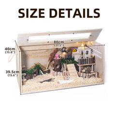 YIDAXIS Pine chewproof-ventilation top view highlights dual vents and open design.