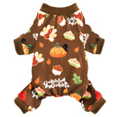 Yikeyo dog Thanksgiving pajamas with turkey pattern for cozy holiday photos