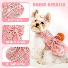 Yikeyo easy-on dog dress with button closure for quick dressing