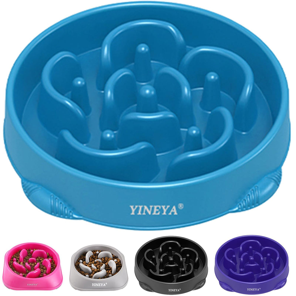 YINEYA 4 Cups Slow Feeder Bowl top view shows maze design for slower eating