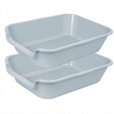 Ying Tutu extra-large cat litter box side view gray promotes comfortable use for big cats.