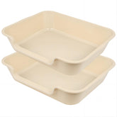 Ying Tutu extra-large litter box in beach sand, front view showing spacious space for big cats.