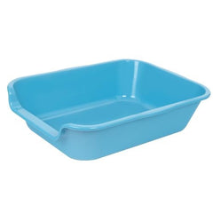Ying Tutu extra large litter box light blue front view, spacious for big cats