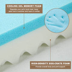 Yiruka XL orthopedic gel memory foam dog bed side bolster securely supports lounging.