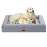 Yiruka XL orthopedic gel memory foam dog bed top view with plush surface and supportive base for joint comfort.