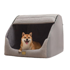 YISLEND large dog house grey exterior for indoor comfort.