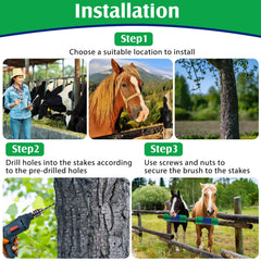 Yiyiring horse scratching brush blue in use provides gentle massage and itch relief