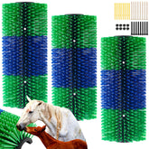 Yiyiring livestock scratching brush blue front view for thorough grooming and comfort
