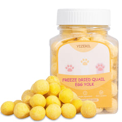 The Yizeril packaging highlights a single-ingredient pet snack.