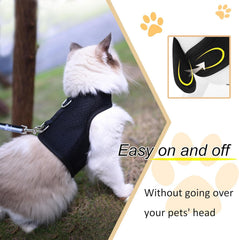 YIZHI MIAOW padded cat vest provides skin-friendly, comfortable wear during daily walks