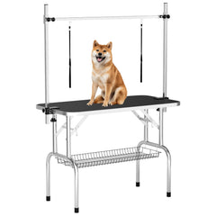 ynhunreth 46-inch dog grooming table folded for easy storage and transport.