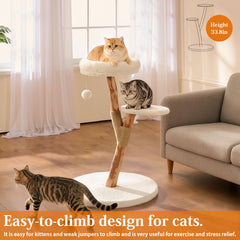 YOCAN cat tree with plush bed on elevated perch provides a cozy resting spot for cats