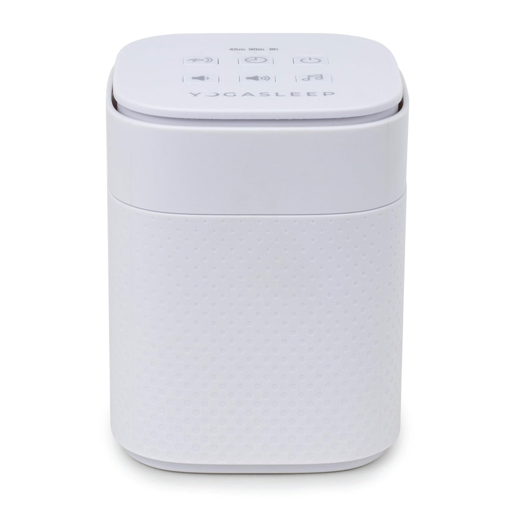 Yogasleep Pawzz white noise machine front view helps dogs relax by masking outside noises