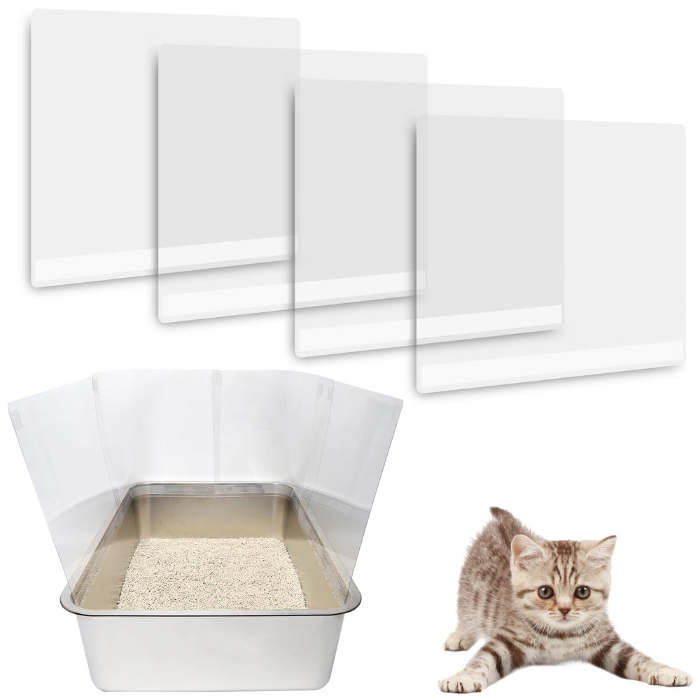 YOILES litter box pee shield open-top 14.5x11.5 shows easy assembly and clear visibility
