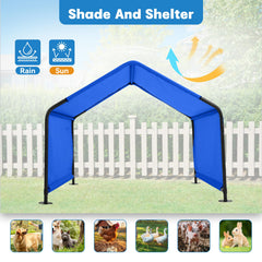 Yokaniwa dog shade shelter powder-coated steel frame resists rust.