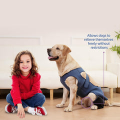 Yoneba dog recovery sleeve v-shaped stitching reduces friction for comfort.