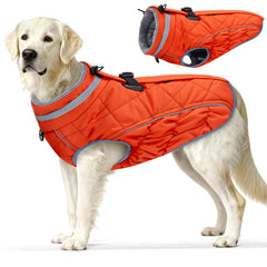 Yoochee dog coat waterproof fabric exterior helps keep large dogs dry in wet weather.
