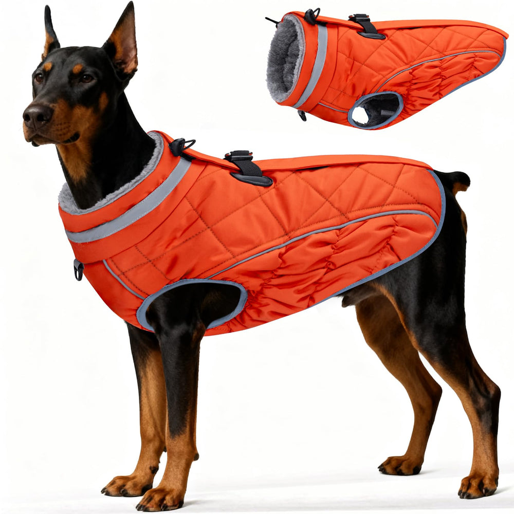 Yoochee dog coat with waterproof polyester keeps your pup dry.